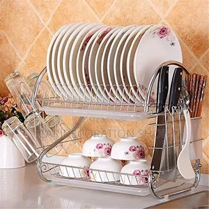 2_tier Stainless Steel Dish Rack for Kitchen Countertops