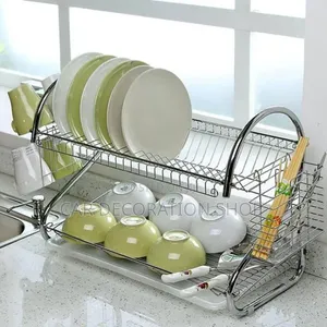 Double Dish Rack for Holding Plates,Bowls, Utensils