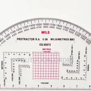 9 Inch Tactical Semicircle Protractor – Mils Scale Edition