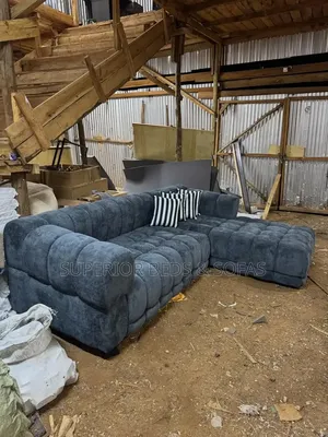 Steel Blue Bubble 5-Seater Sofa: Free Delivery