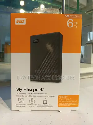 Wd My Passport 6tb Portable HDD Storage (Black)