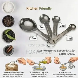 Steel Measuring Spoons – 4pcs Set 