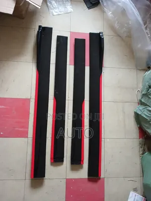 Sport Style Black Red Side Skirt Extensions – Universal Car Body Kit
