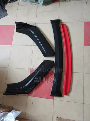 Universal Black Red Front Bumper Lip | Sport Racing Splitter for Cars