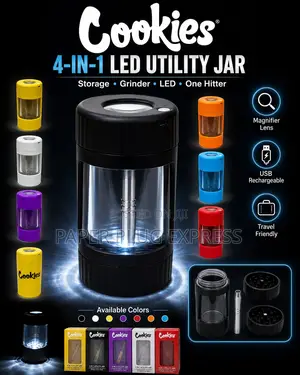 Cookies Multi-Function Led Storage Jar With Grinder