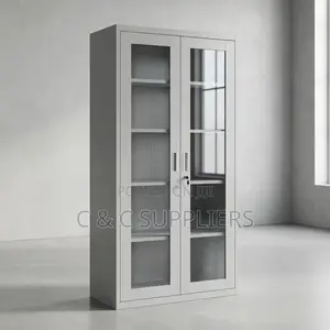 2-Door Glass Front Steel Cabinet