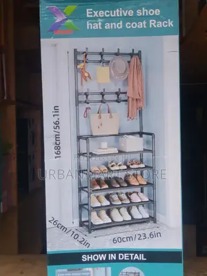 5 Tier Shoe Rack With Coat Hangers