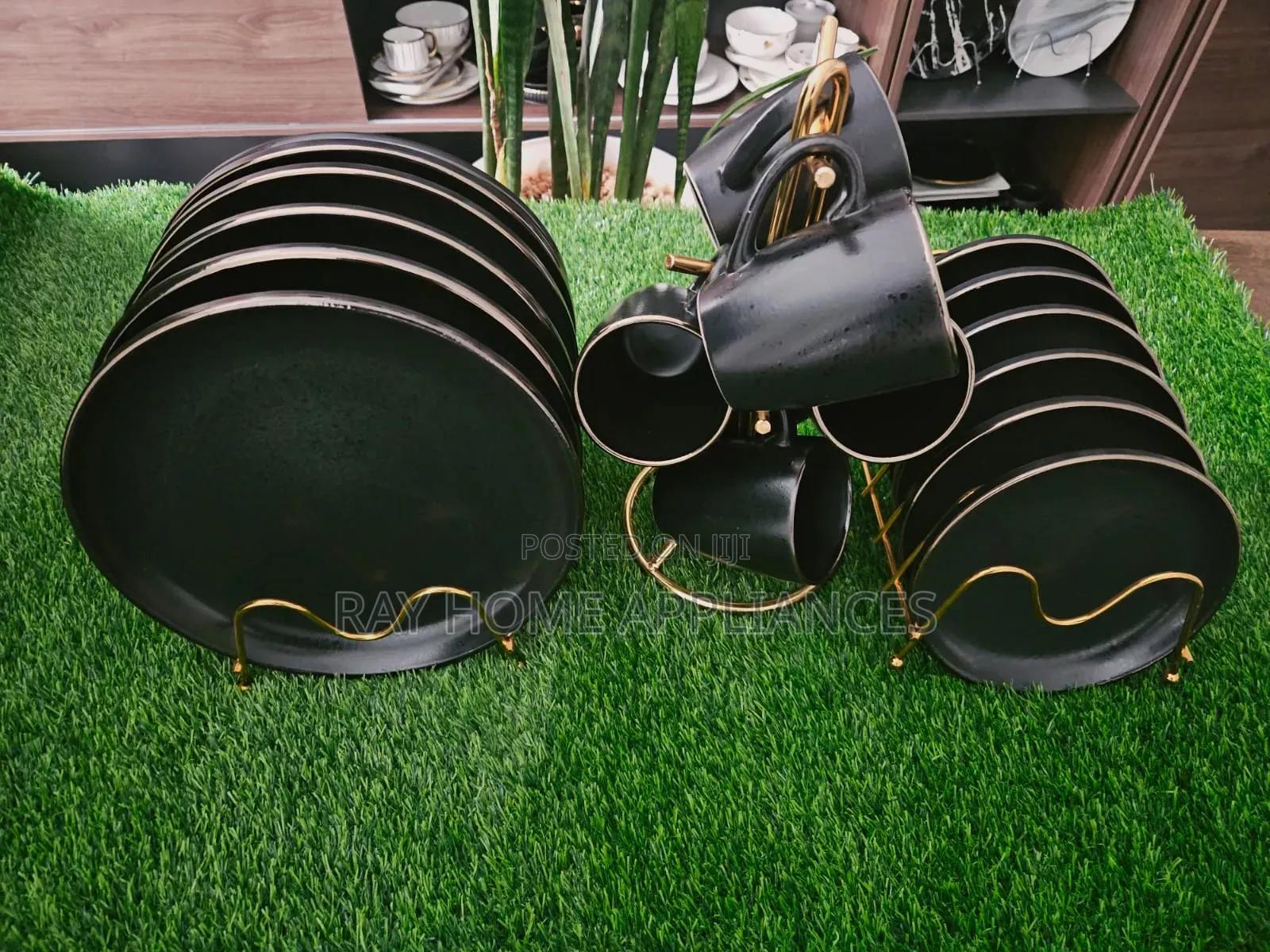 18 Pieces High Quality Black Dinner Sets