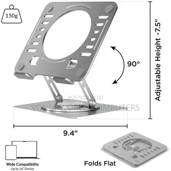 Ergonomics Swivel Laptop Stand for Adjustable Computer iPad Stand