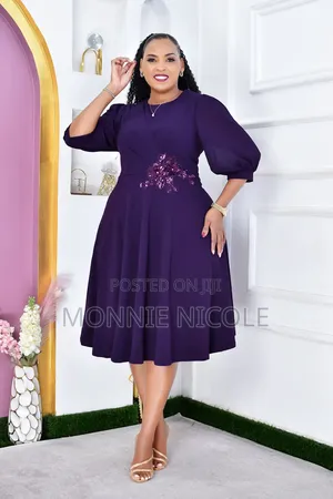 Berrystyle Elegant Purple Circular Plus Size Dress