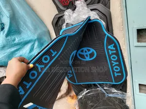 Blue Textured Logo Toyota Mats With Nonslip Nib Backing