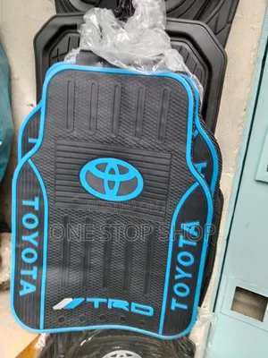 Toyota Mats With Black Base and Blue Accents Toyota Emblem