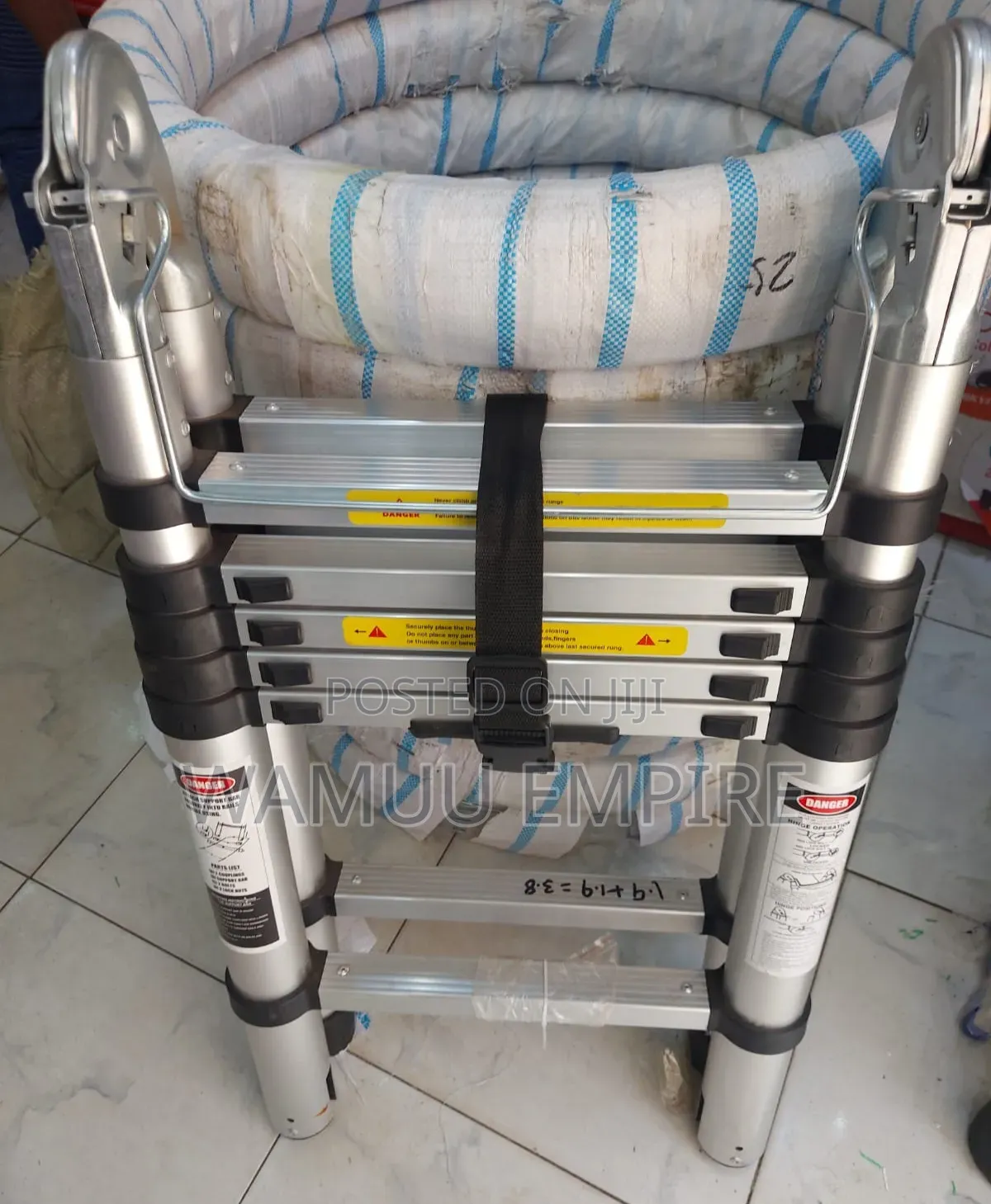 1.9m + 1.9m Double Telescopic Aluminium Ladder