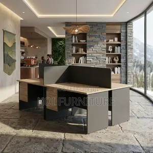 Office Workstation; Four Users Wooden MDF Office Workstastions