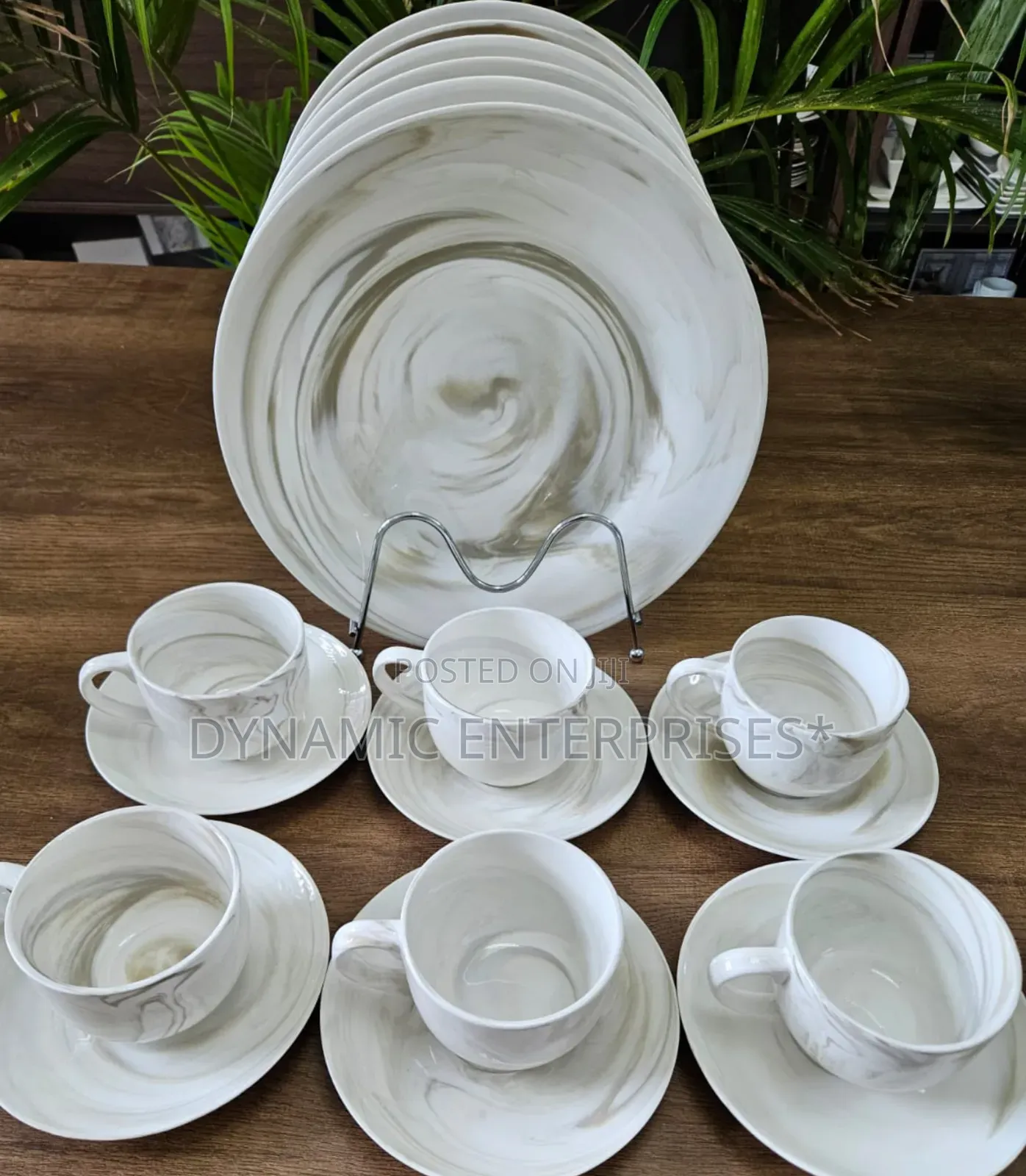 18 Pieces Ceramic Dinner Set Plate With Coffee Cup