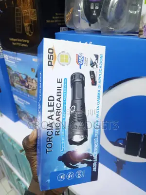 Torcia P50 High Power Led Flashlight Rechargeable Usb Torch