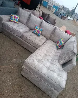 Silver Grey Corner Sofa: 5 Seater