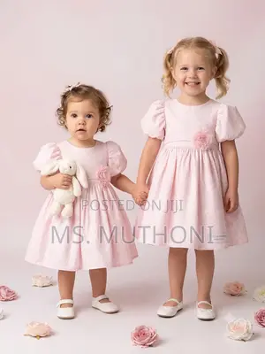 1-4 Yrs Beautiful Girls Dresses  (Pink , Blue , Cream)