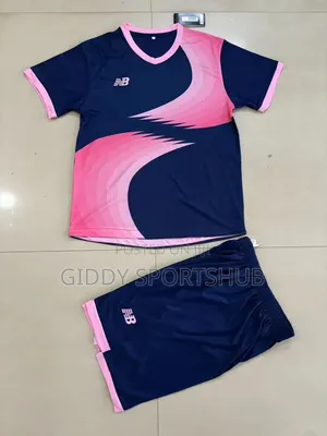 Navy Blue With Pink Football Kits