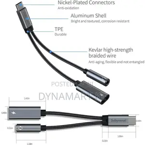 Type C To 3.5mm Aux Earphone Adapter Pd 100w Fast Charging