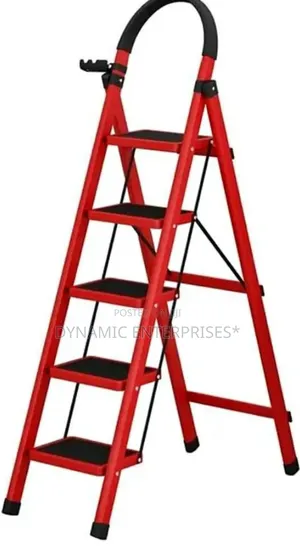 Kroma Red Aluminium Ladders 5 Steps
