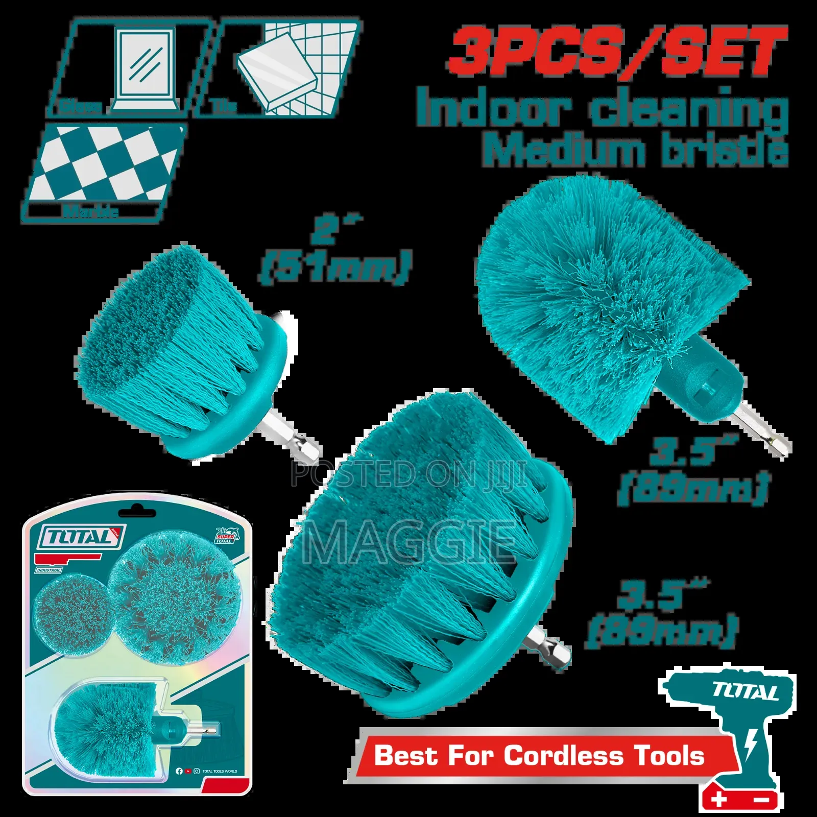 3 PCS Medium Bristle Brush Set