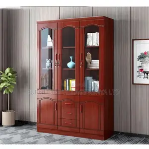 3-Door Brown Office Storage Cabinet