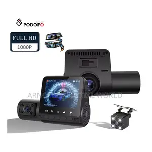Car Dash Cam 1080p 3-Lens Front Interior Black Box