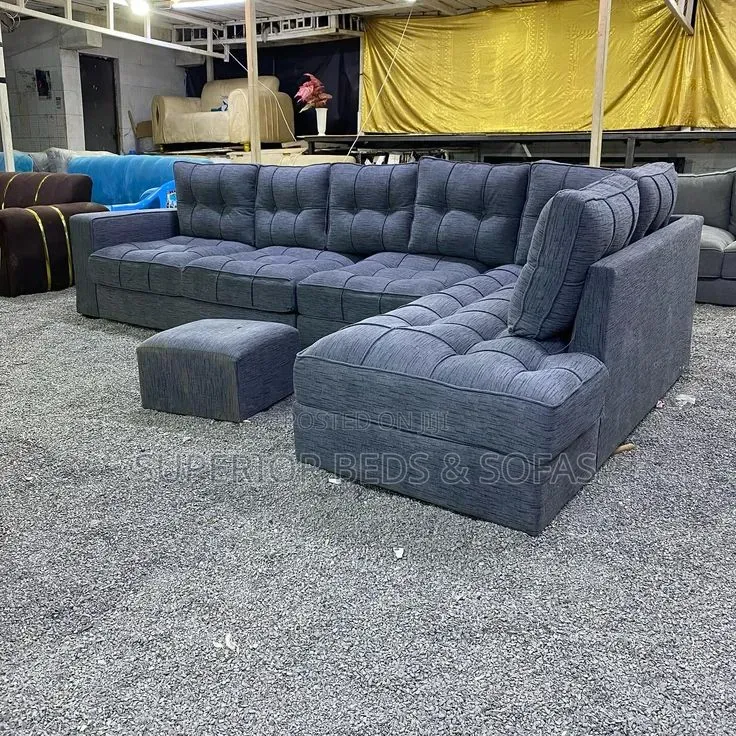 Navy Blue 5 Seater Corner Sofa: Pay on Delivery