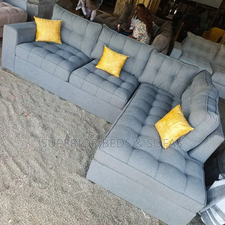 5 Seater Slate Grey Corner Sofa: Offer!
