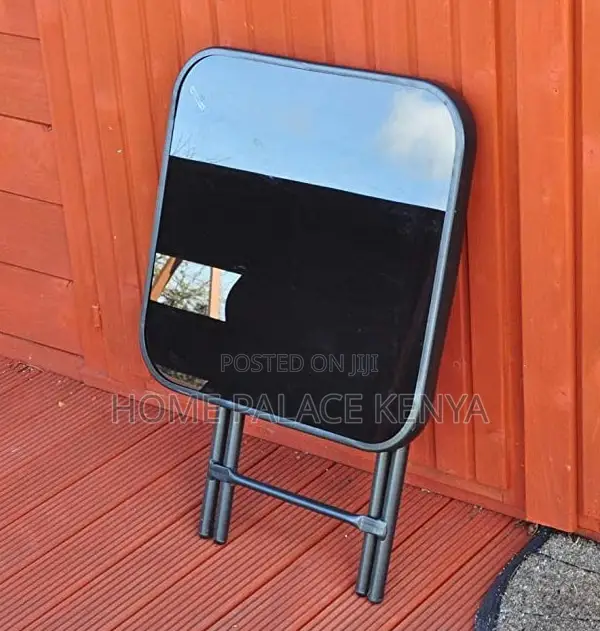 Foldable Table: Black Tempered Glass Table With X Shaped Legs