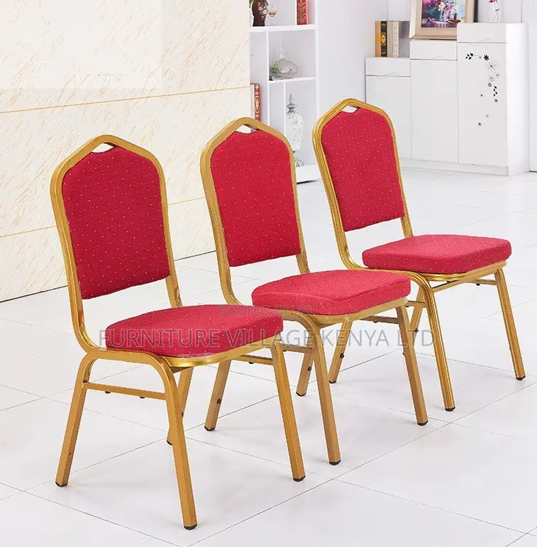 Stackable Metal Frame Upholstered Banquet Chair