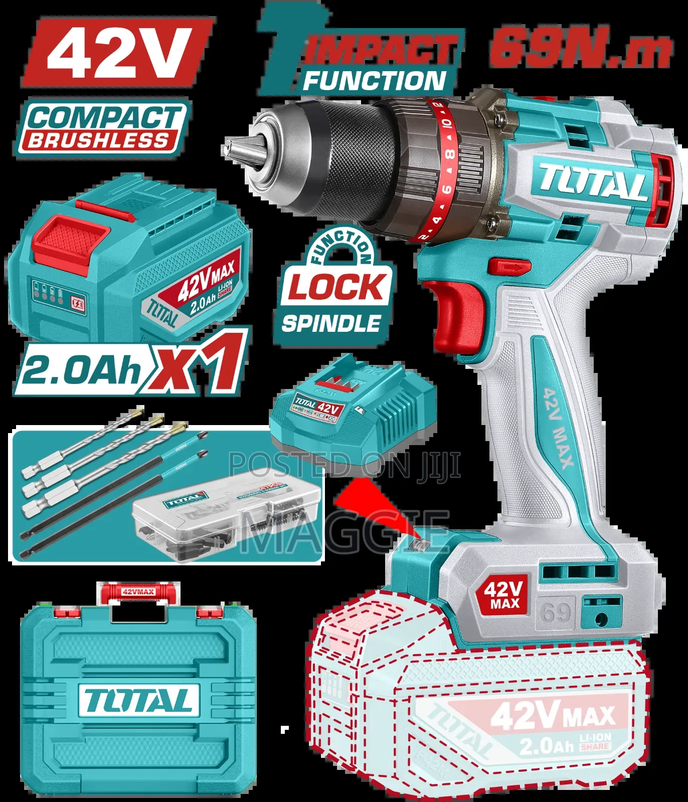 42v Compact Brushless Cordless Impact Drill