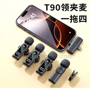 4 in 1 Wireless Microphone, Noise Reduction Collar Mic + Charging Case