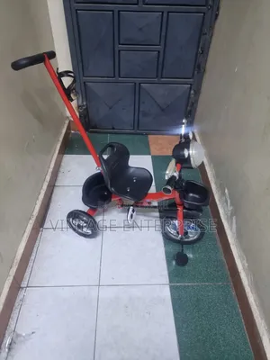 Tricycle With Push Handle -Red