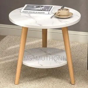 50 Cm Scandinavian-Style Round Marble Side Table