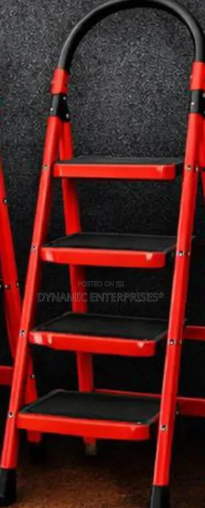 Kroma Red Aluminium Ladders 4 Steps