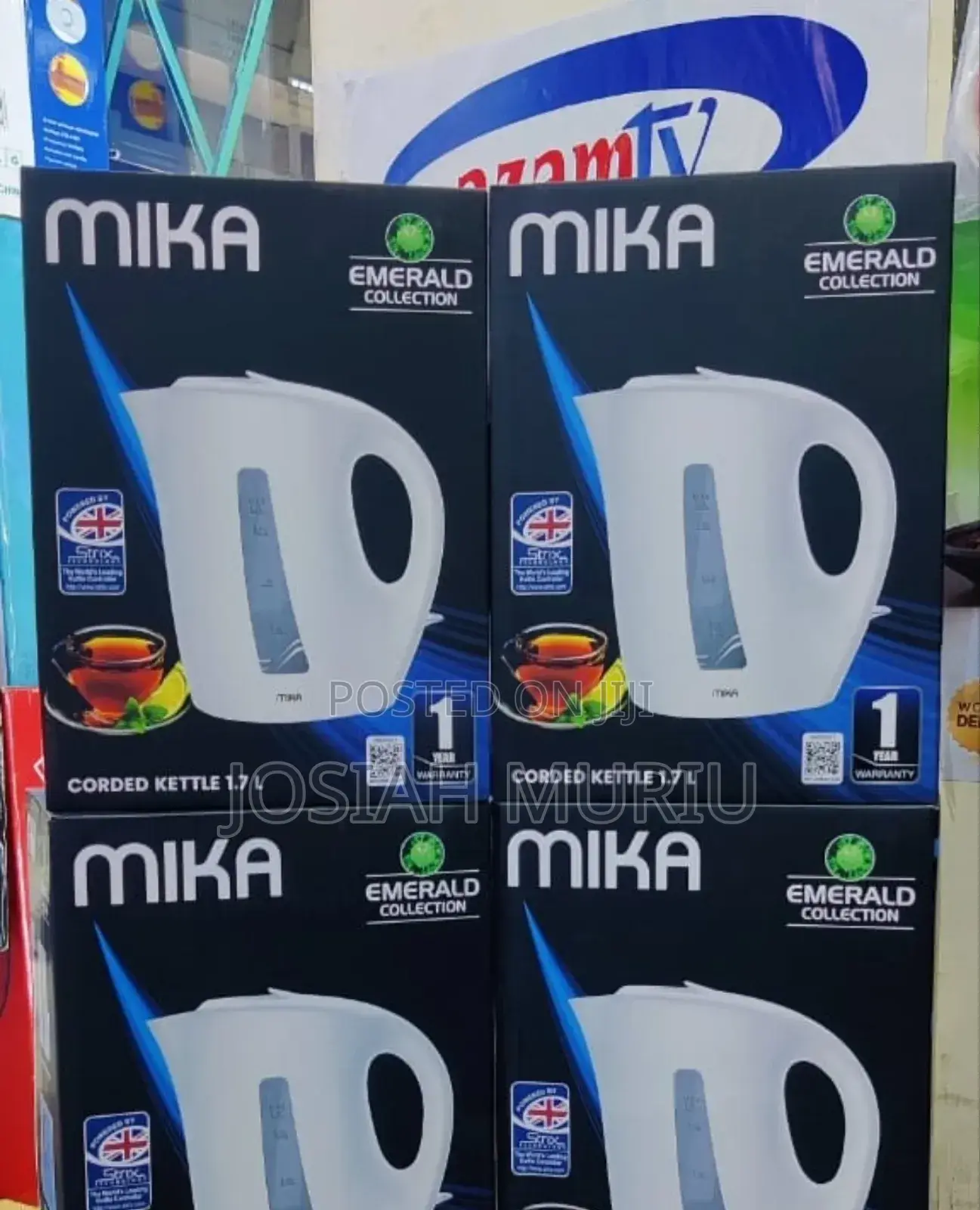 Mika Kettle, Mkt1005w, 1.7l, Plastic, Corded, Open Element Cream White