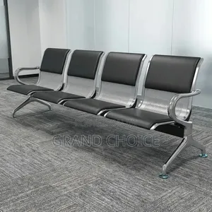 Black 4 Seater Bench Chair