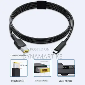 Usb C to Lenovo Square Pin Laptop Charging Cable Pd 65w 20v 3a