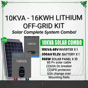 10kva Inverter VHM - 16kwh Lithium Ion - (10)615w Bifacial Solar Kit