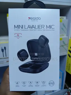 Yesido Kr21 Mini Wireless Lavalier Microphone - Black