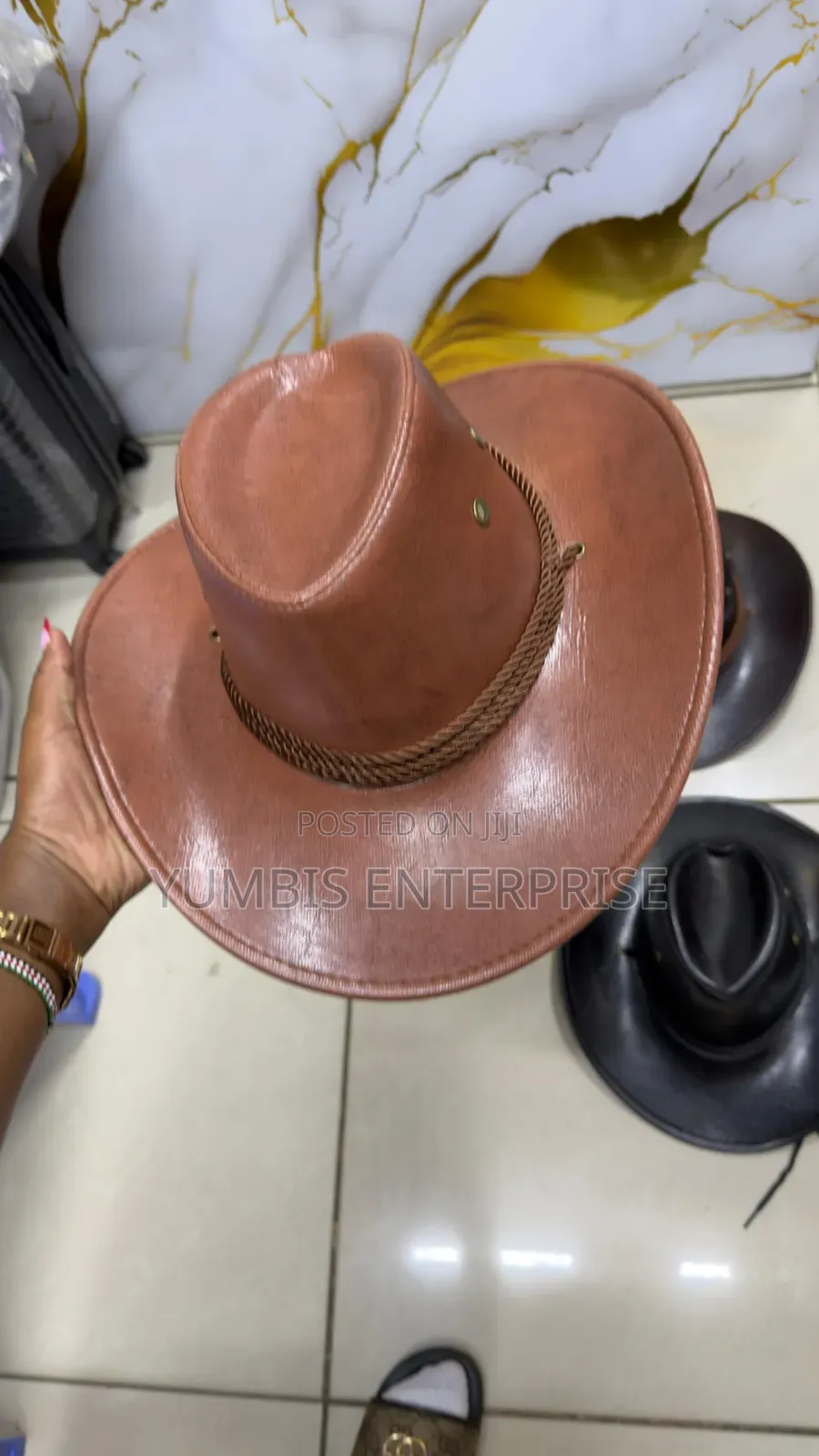 Pu Leather Adults Cowboy Hat