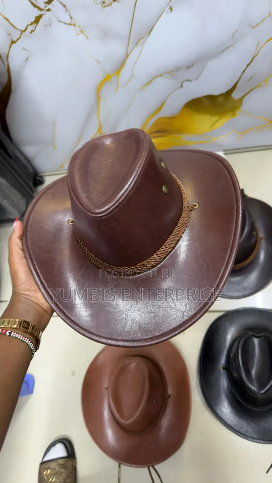 Pu Leather Adults Cowboy Hat