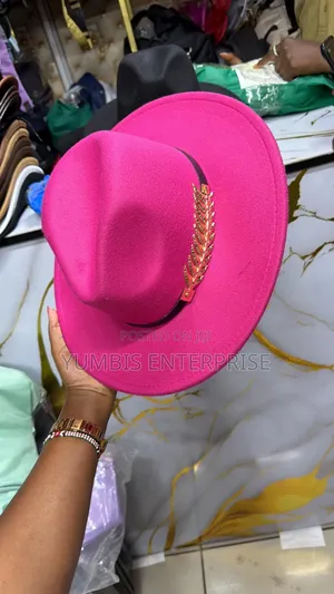 Fedora Hat With a Gold Stylish Flower Band at 700