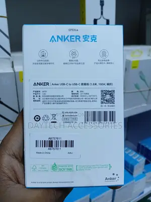 Anker Usb C to C 6ft 100w Braided Charging Cable.