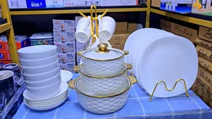 30pcs All White Ceramic Dinner Set