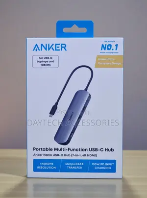Anker Usb C Hub 7-in-1 Multi-Port Adapter for Laptops Macbook - Blac