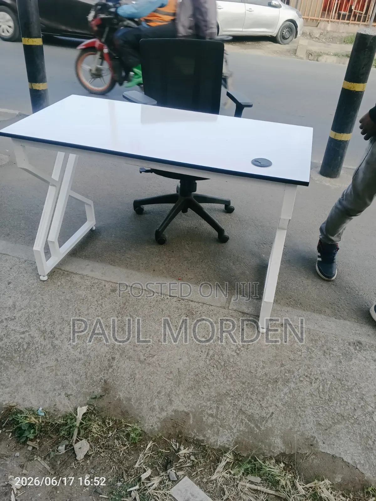 White Frame Metal Table