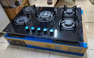 Bolesi Inbuilt 5 Burner Full Gas Tampared Glass Cooker